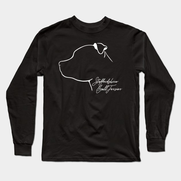 Proud Staffordshire Bull Terrier profile dog lover Long Sleeve T-Shirt by wilsigns